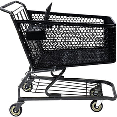 Shopping Cart Utility Cart: 43" Long, 23-19/64" Wide, Plastic, 298.000 lb Capacity, Gray