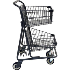 Shopping Cart Utility Cart: 26-3/10" Long, 20-25/64" Wide, Metal, 159.000 lb Capacity, Gray