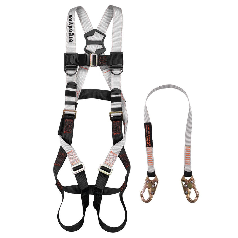 Fall Protection Harnesses:  310.000 Lb,  Standard Style,  Size Universal,  Back D-Ring