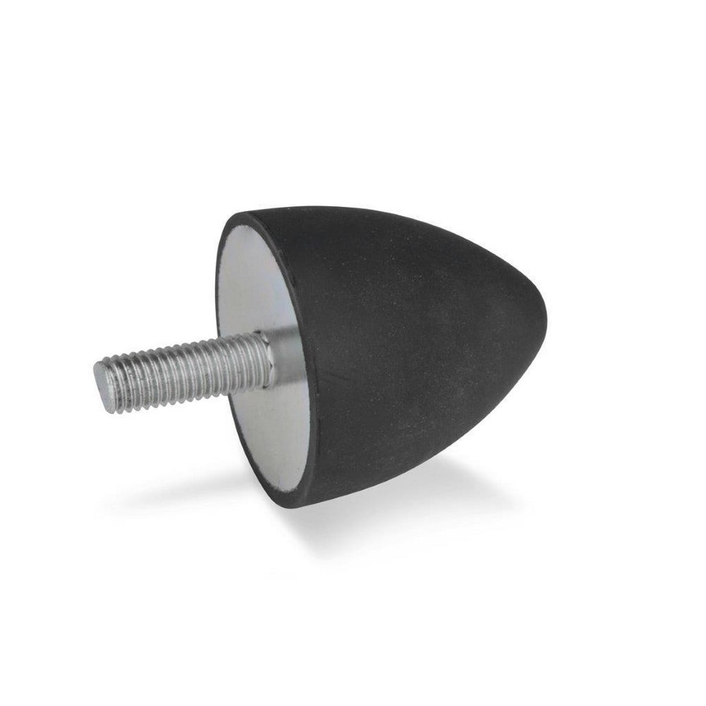 Vibration Isolators; Isolator Type: Plate/Stud; Insert Material: Zinc-Plated Steel; Isolator Material: Natural Rubber; Maximum Load Capacity: 180.00 N; Top Diameter: 30.00; Thread Size: M8x1.25; Overall Width: 30 mm