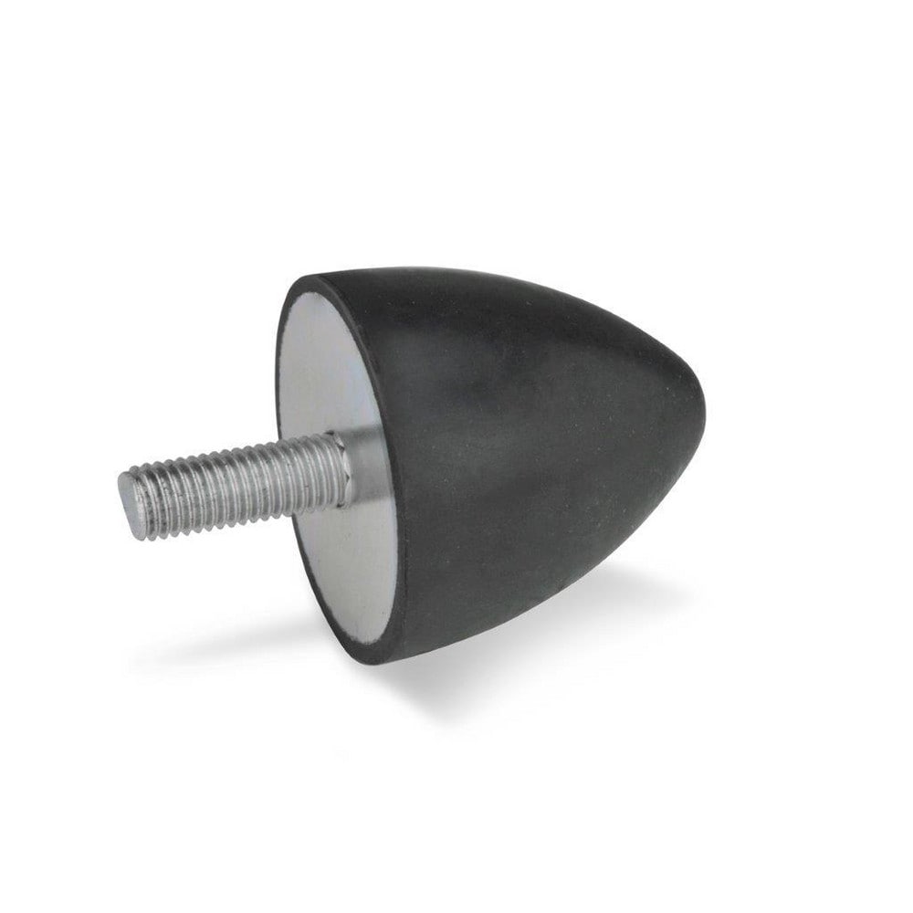 Vibration Isolators; Isolator Type: Plate/Stud; Insert Material: Stainless Steel; Isolator Material: Natural Rubber; Maximum Load Capacity: 59.00 N; Top Diameter: 10.00; Thread Size: M5x0.8; Overall Width: 10 mm