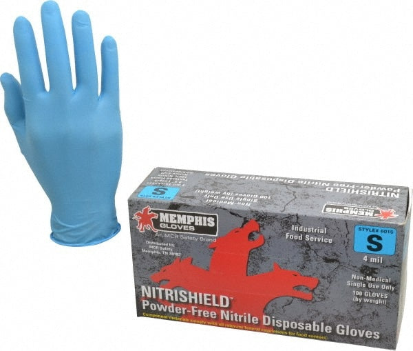 Disposable Gloves: Size Small, 4.0 mil, Nitrile, Food Grade, Powder-Free