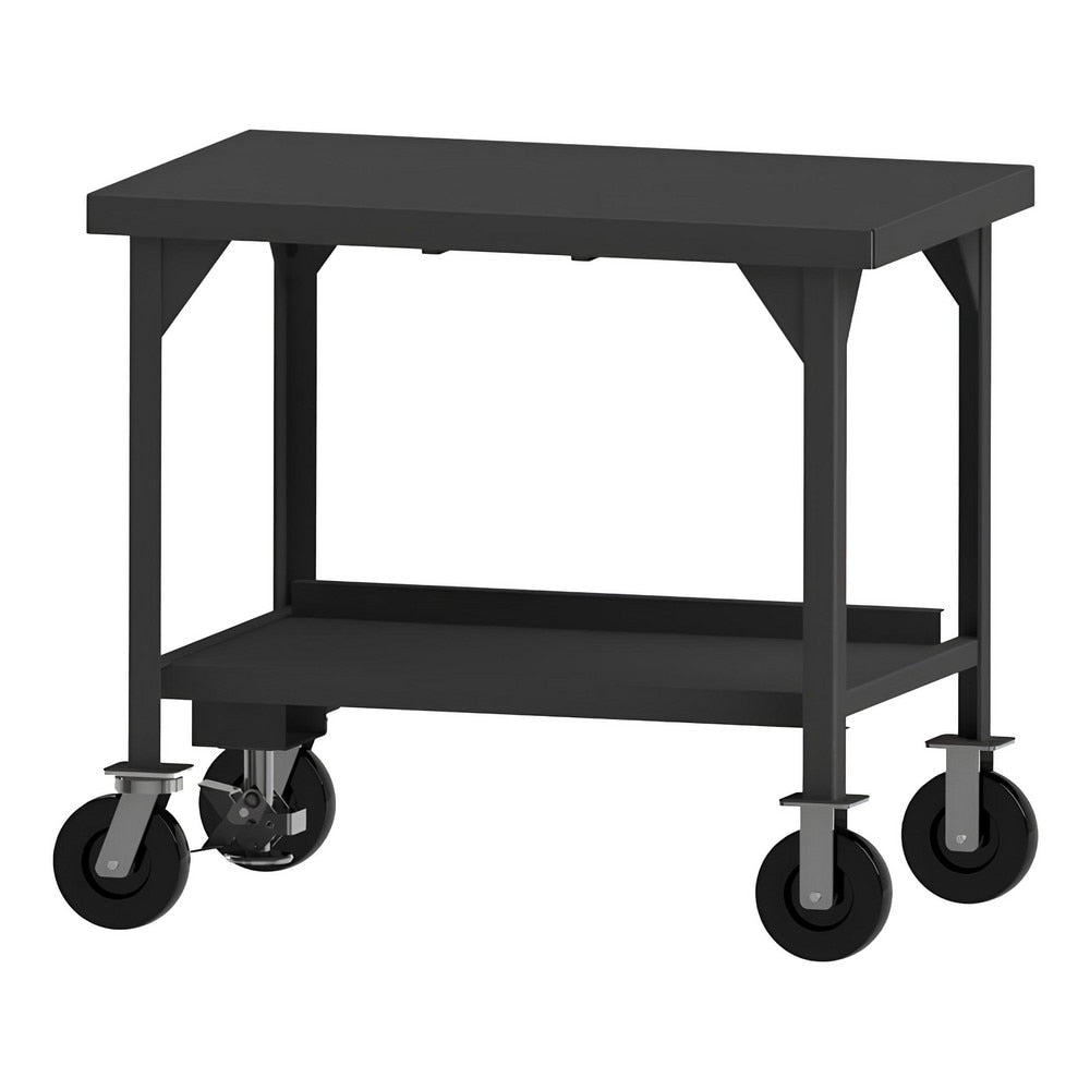 Mobile Work Benches; Type: Heavy-Duty Mobile Workbench with Floor Lock; Bench Type: Heavy-Duty Mobile Workbench; Edge Type: Square; Depth (Inch): 30; Leg Style: Fixed; Load Capacity (Lb.