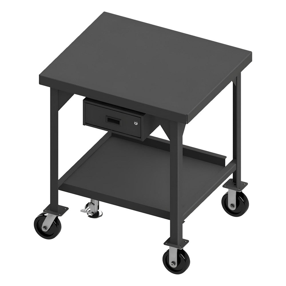 Mobile Work Benches; Type: Heavy-Duty Mobile Workbench with Floor Lock; Bench Type: Heavy-Duty Mobile Workbench; Edge Type: Square; Depth (Inch): 30; Leg Style: Fixed; Load Capacity (Lb.