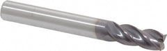 Corner Radius End Mill: 8 mm Dia, 19.00 mm LOC, 0.50 mm Radius, 4 Flute, Solid Carbide