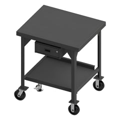 Mobile Work Benches; Type: Heavy-Duty Mobile Workbench with Floor Lock; Bench Type: Heavy-Duty Mobile Workbench; Edge Type: Square; Depth (Inch): 30; Leg Style: Fixed; Load Capacity (Lb.