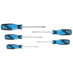 Torx Driver Sets; Torx Size: T30, T10, T20, T25, T15; Container Type: Cardboard Box; Handle Type: Ergonomic; Handle Color: Blue, Black