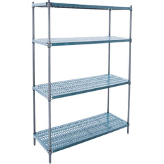 Plastic Shelving; Shelving Type: Free Standing; Shelf Style: Ventilated; Shelf Type: Adjustable; Shelf Capacity: 800; Overall Height: 74 in; Overall Width: 48; Overall Depth: 24 in; Color: Blue