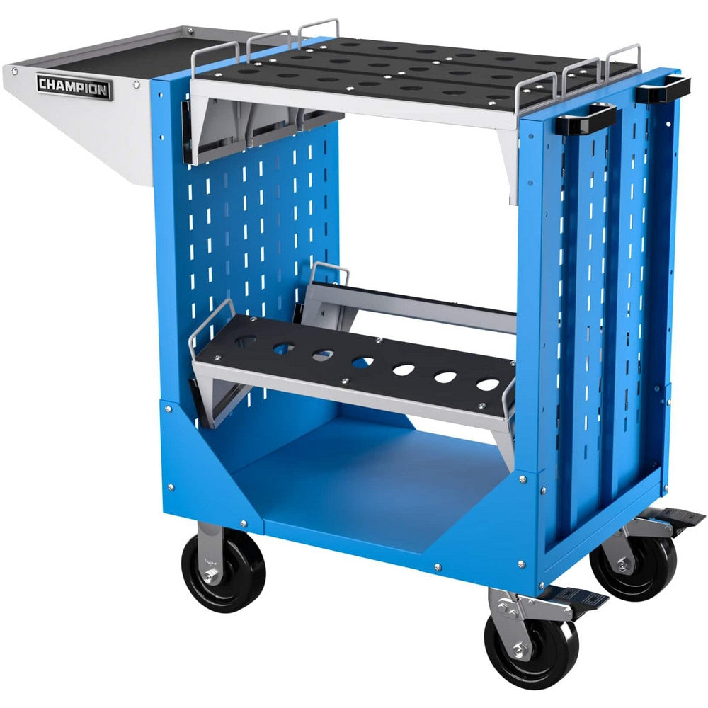 CNC Storage Carts; Style: Capto; Taper Size: Capto C5; Tool Type: CAPTO; Caster Type: Swivel, Fixed; Color: Bright Blue; Tool Capacity: 3600; Material: Steel; Load Capacity (Lb.