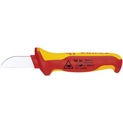 Fixed Blade Knives; Trade Type: Slicing; Blade Type: Fixed, Straight; Blade Material: Special Tool Steel; Blade Length: 1; Overall Length: 7.50; Handle Material: 1000V Insulated, Comfort grip