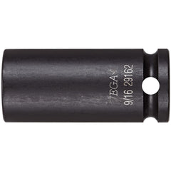 Impact Socket: 3/8" Drive, 7/16" Socket, Square Drive