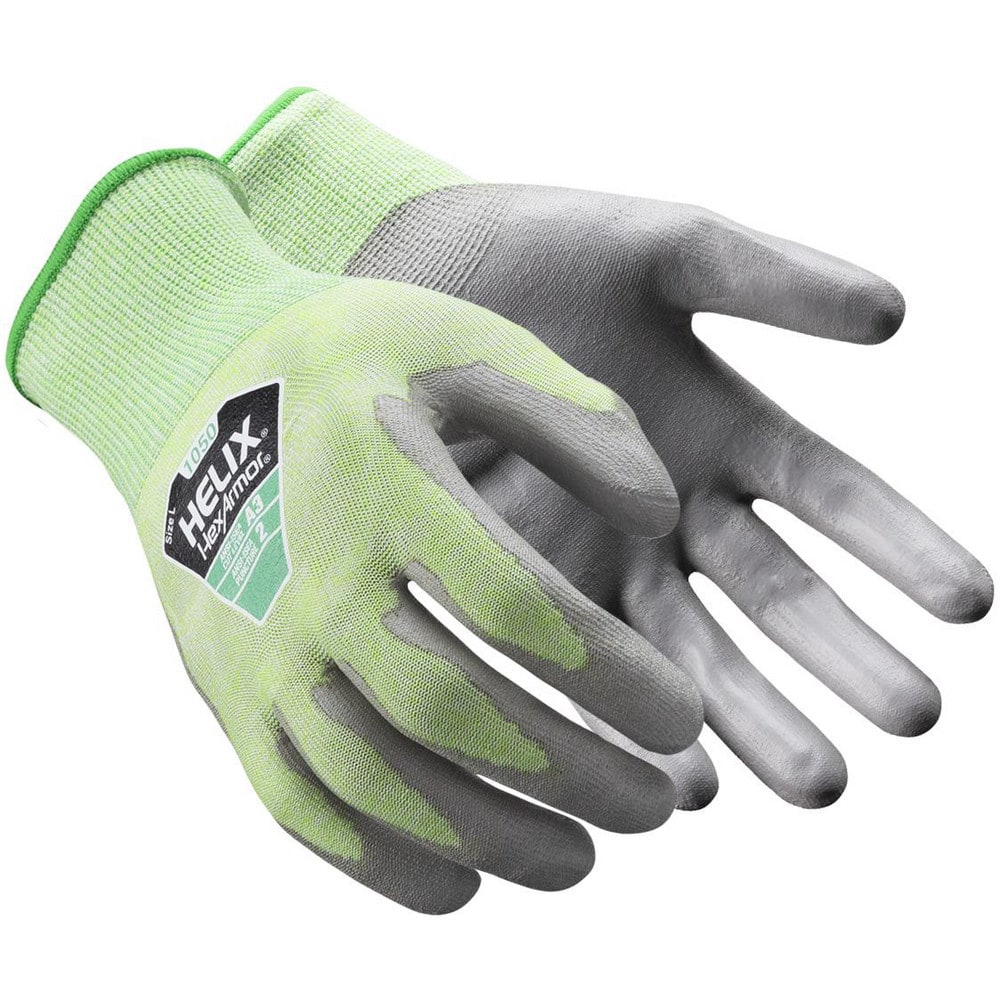 Cut, Puncture & Abrasion-Resistant Gloves: Helix Helix 1050, Size 3X-Large, ANSI Cut A3, ANSI Puncture 2, Polyurethane, HPPE Blend