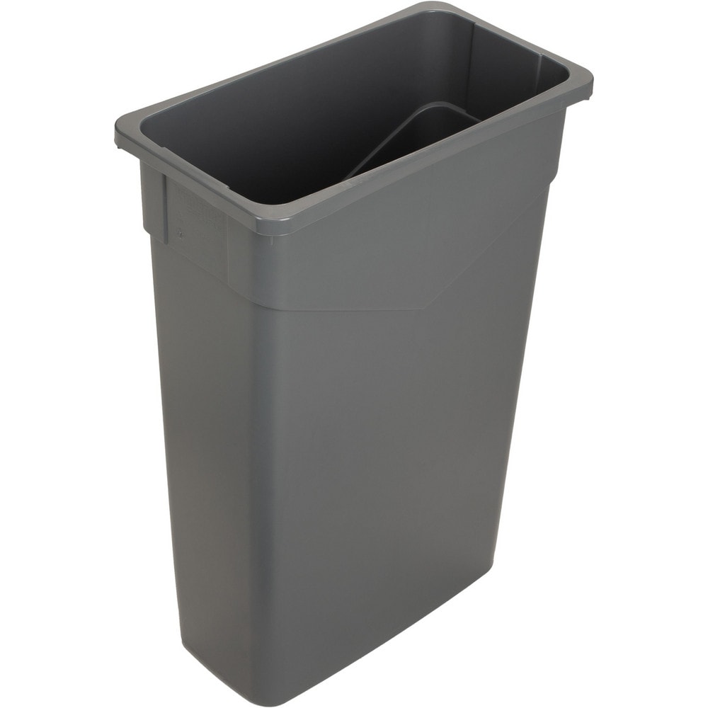 Trash Cans & Recycling Containers; Product Type: Trash Can; Type: Waste Container; Container Capacity: 23.00; Container Shape: Rectangle; Lid Type: No Lid; Container Material: Polyethylene; Color: Gray; Material: Polyethylene