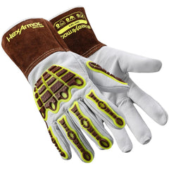 Welding Gloves: HeatArmor&trade; HeatArmor 5055, Size X-Small, Uncoated-Coated, Leather, Pair, for MIG