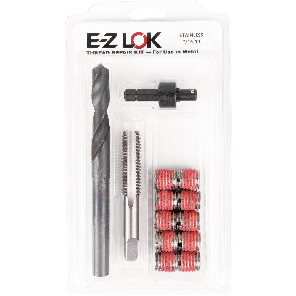 Thread Repair Kits; Kit Type: Thread Repair; Insert Thread Size (Inch): 7/16-14; Includes Drill: Yes; Includes Tap: Yes; Includes Installation Tool: Yes; Includes Tang Removal Tool: No