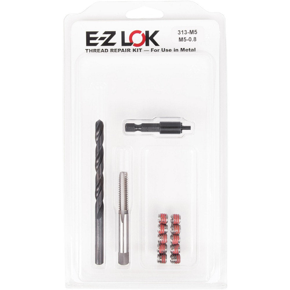 Thread Repair Kits; Kit Type: Thread Repair; Insert Thread Size (mm): M5x0.8; Includes Drill: Yes; Includes Tap: Yes; Includes Installation Tool: Yes; Includes Tang Removal Tool: No