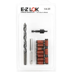 Thread Repair Kits; Kit Type: Thread Repair; Insert Thread Size (Inch): 1/4-20; Includes Drill: Yes; Includes Tap: Yes; Includes Installation Tool: Yes; Includes Tang Removal Tool: No