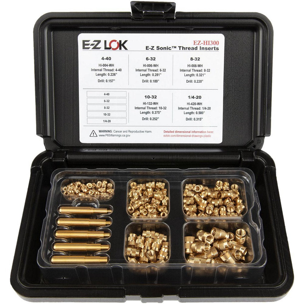 Thread Repair Kits; Kit Type: Threaded Insert; Insert Thread Size (Inch): #8-32, #10-32, 1/4-20, #4-40, #6-32; Includes Drill: No; Includes Tap: No; Includes Installation Tool: No; Includes Tang Removal Tool: No