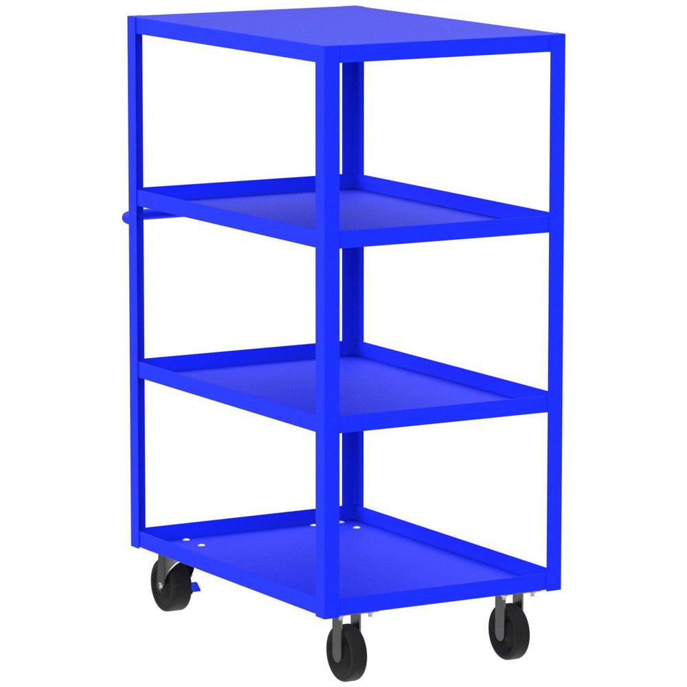 Shelf Utility Cart: 41" Long, 24" Wide, Steel, 3600 lb Capacity, Blue