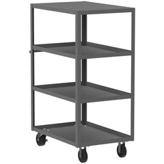 Shelf Utility Cart: 41" Long, 24" Wide, Steel, 3600 lb Capacity, Gray