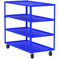 Shelf Utility Cart: 65" Long, 30" Wide, Steel, 3600 lb Capacity, Blue