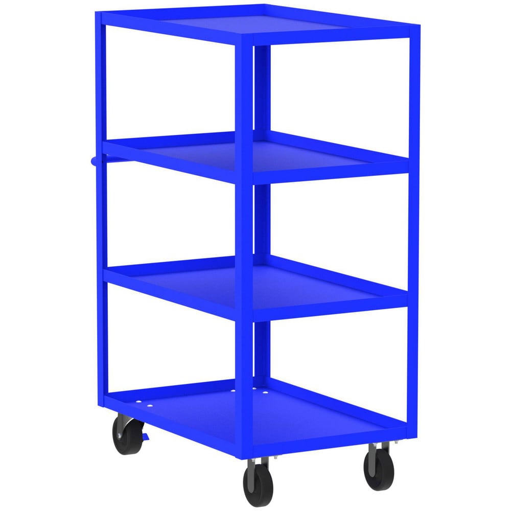 Shelf Utility Cart: 41" Long, 24" Wide, Steel, 3600 lb Capacity, Blue