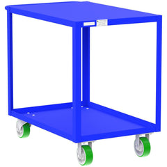 Shelf Utility Cart: 41" Long, 24" Wide, Steel, 2000 lb Capacity, Blue