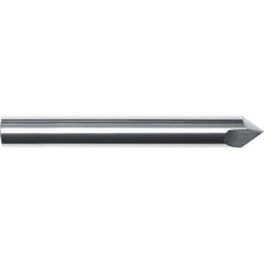 Chamfer Mill: 1/8" Dia, 1/8" Shank Dia, 82.00 deg, 2 Flute, Solid Carbide, Single End