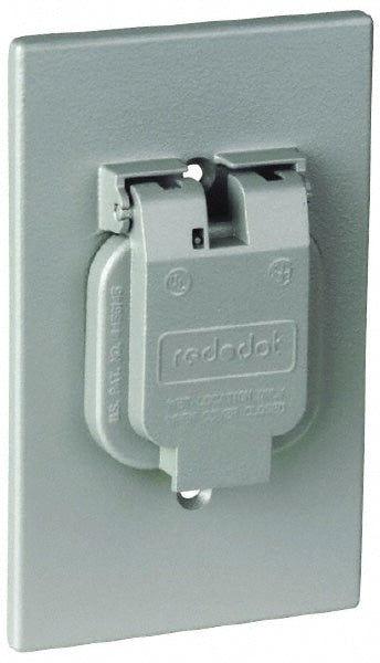 Single Receptacle Electrical Box Cover: Aluminum