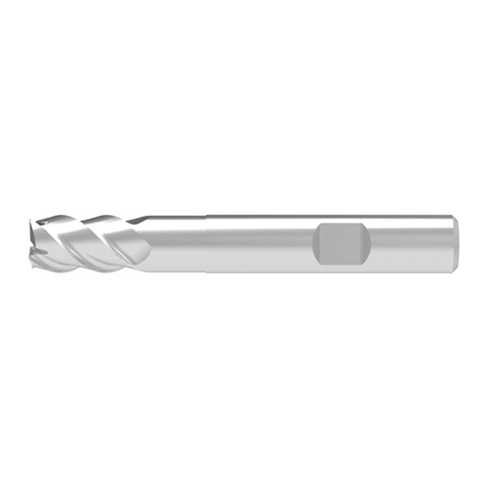 Square End Mill: 16.00 mm Dia, 25.00 mm LOC, 4 Flute, Solid Carbide