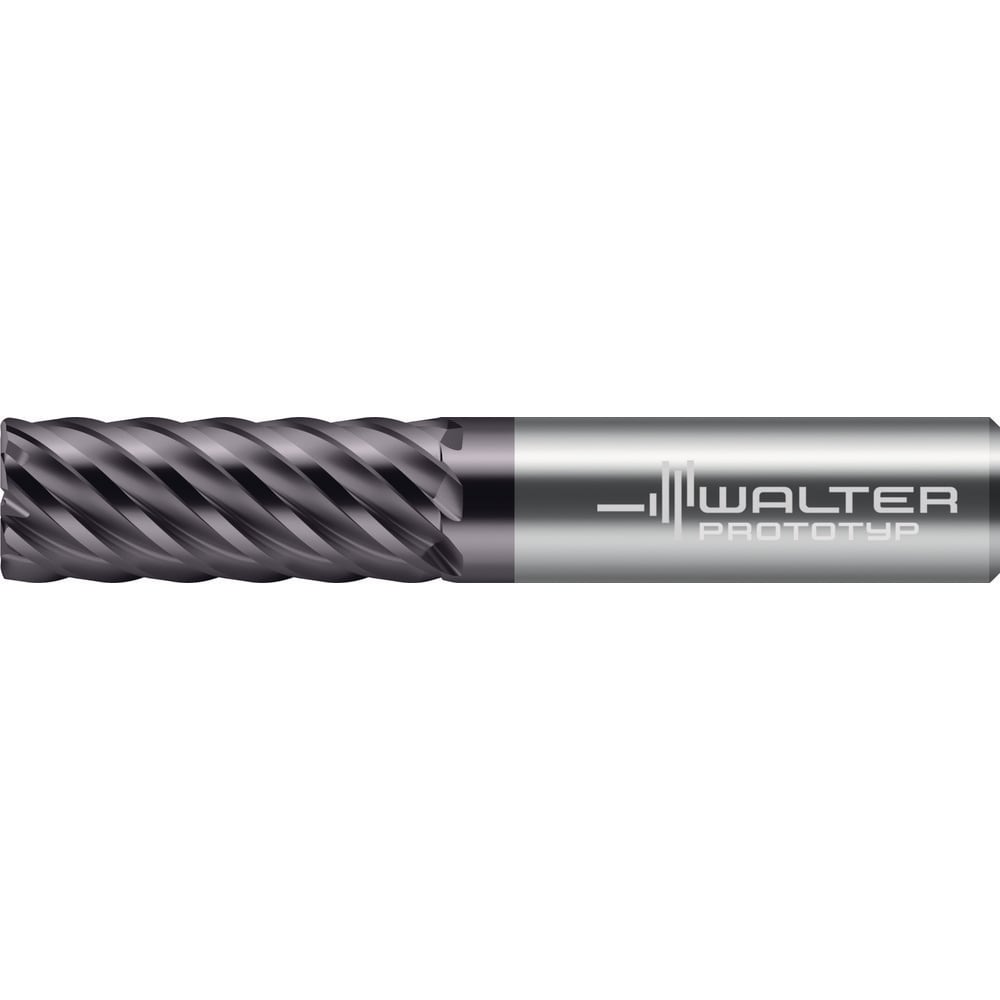 Corner Radius End Mill: 3/16" Dia, 9/16" LOC, 0.0100" Radius, 7 Flute, Solid Carbide