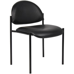 Guest Stacker Chair: 30.5 in x 23 in x 20", Black Vinyl