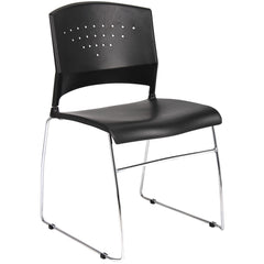 Guest Stacker Chair: 32.5 in x 18 in x 19", Black Polypropylene