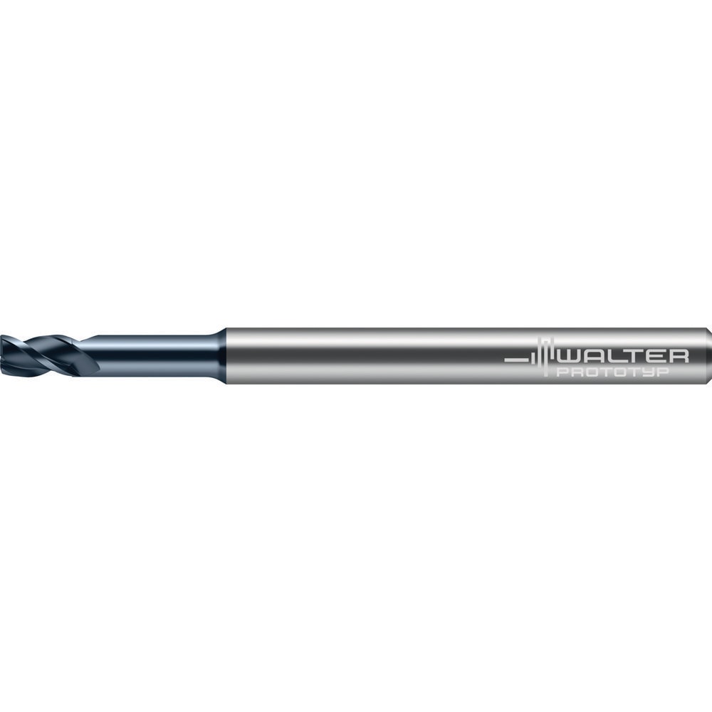 Corner Radius End Mill: 2 mm Dia, 3.00 mm LOC, 0.20 mm Radius, 3 Flute, Solid Carbide