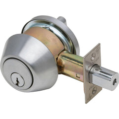 Deadbolts; Deadbolt Type: Deadbolt; Lock Type: Single Cylinder; Key Type: Schlage C; Mount Type: Through Hole; Material: Metal; Minimum Door Thickness: 1.375 in; Maximum Door Thickness: 2; Finish: Satin Chrome