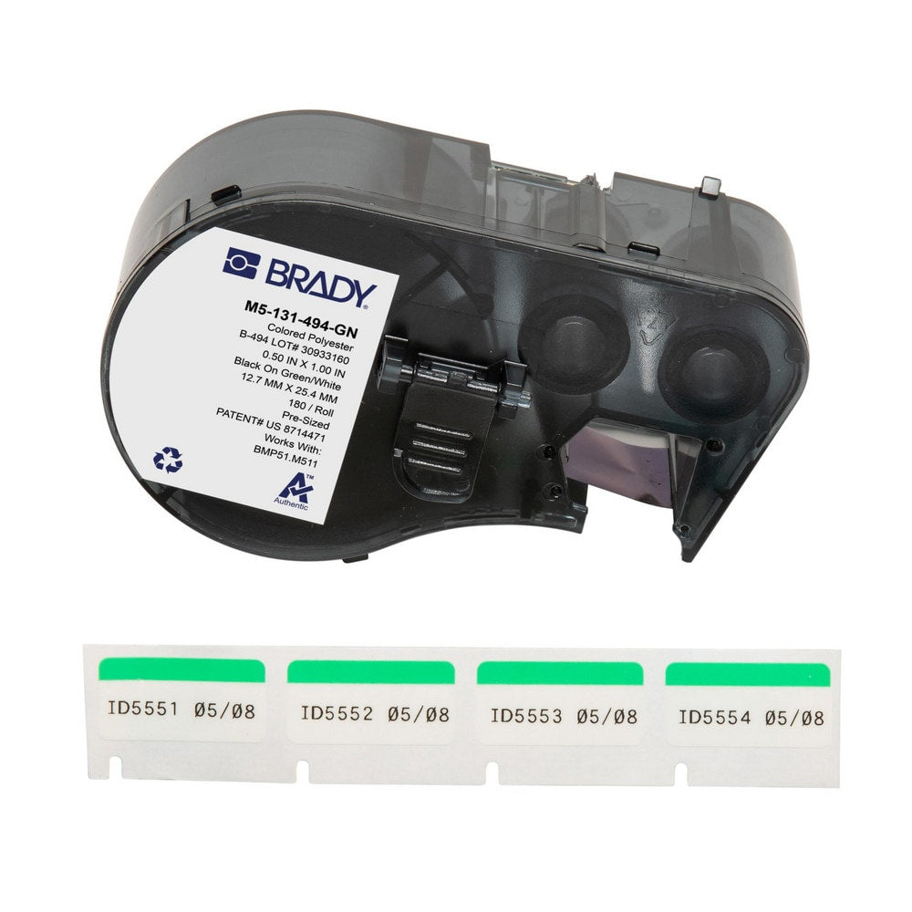 Labels, Ribbons & Tapes; Application: Label Printer Cartridge; Type: Label Printer Cartridge; Color Family: Green; Color: Black on Green, White