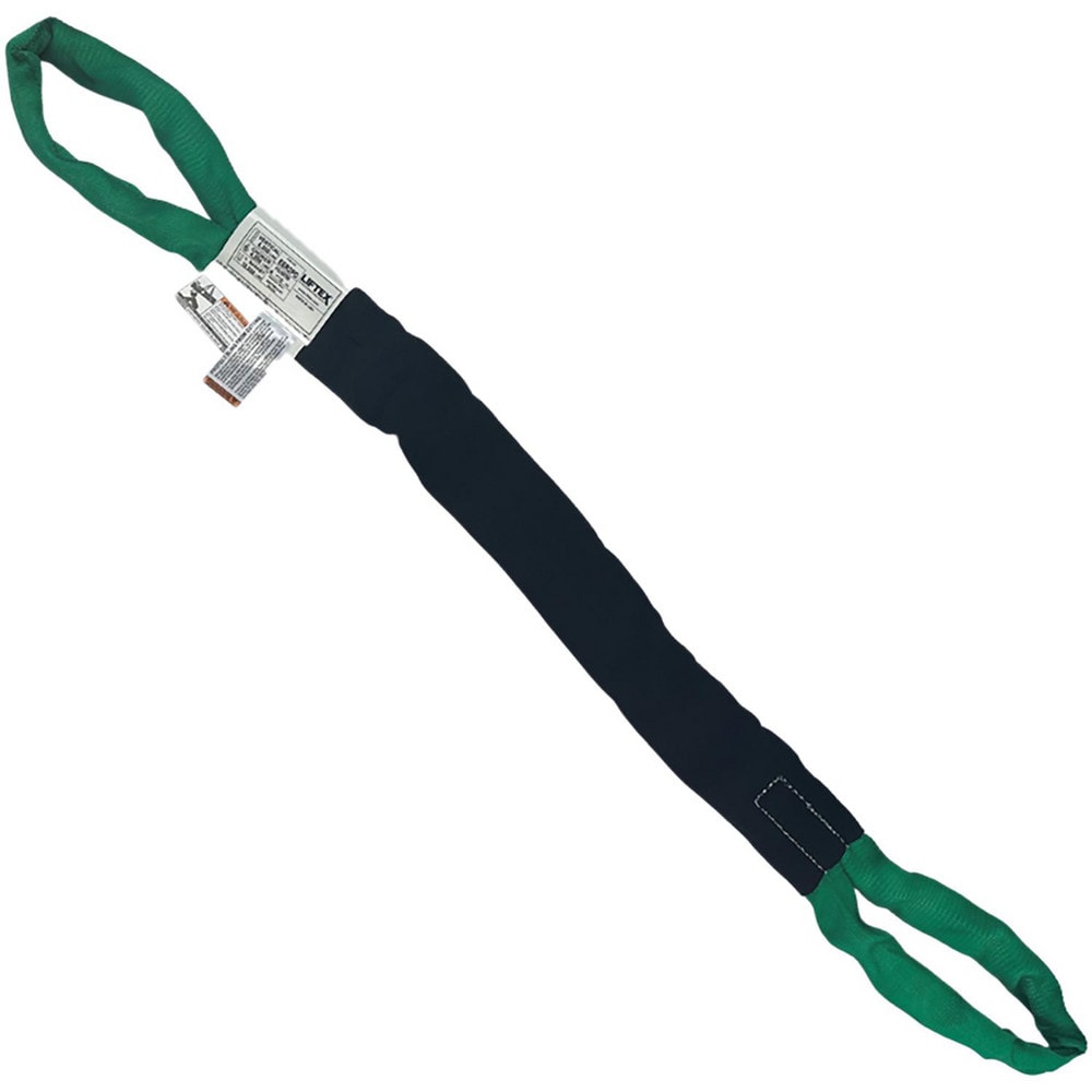 Eye & Eye Round Sling: 3' Long, 5300 lb Vertical Capacity, 4200 lb Choker Capacity