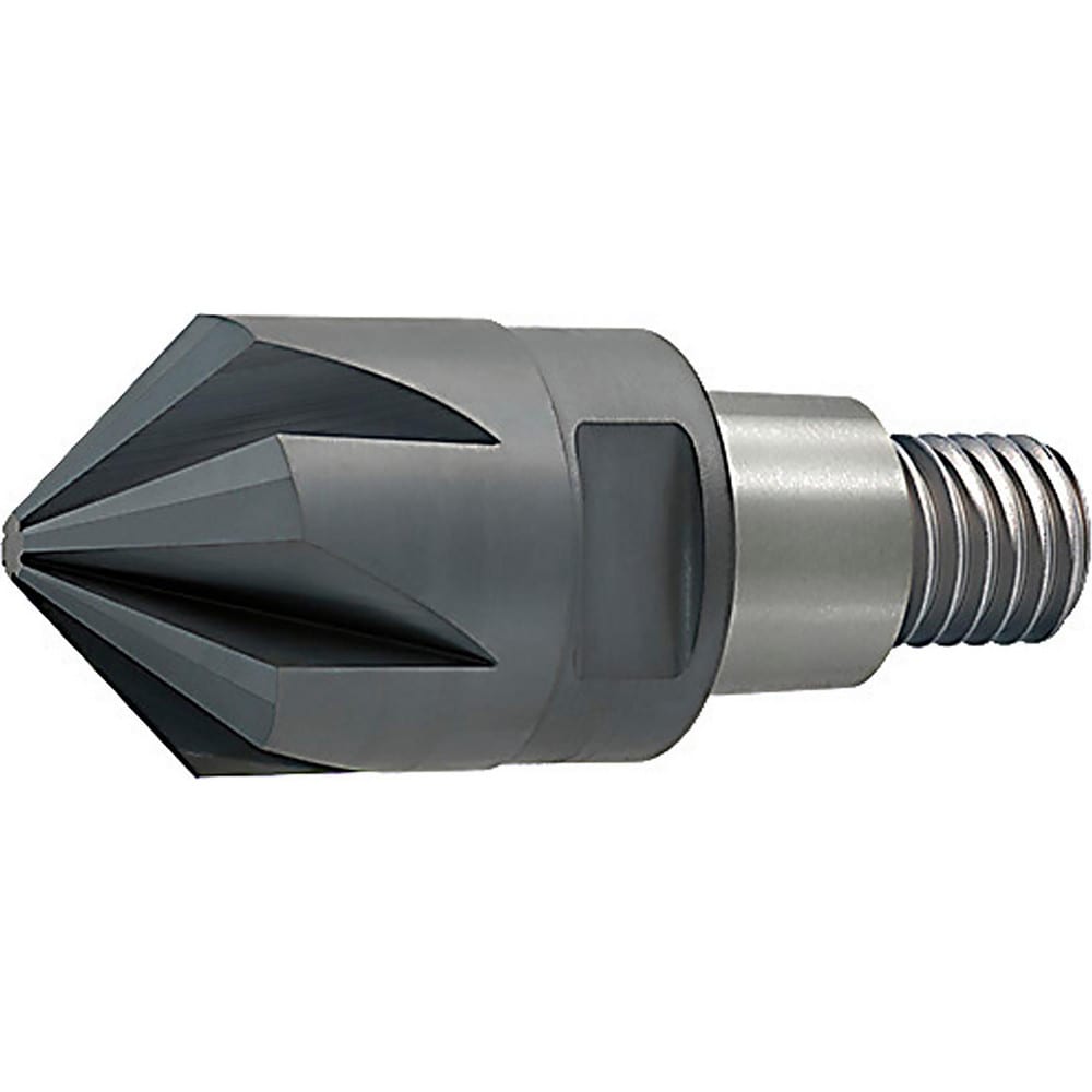 Corner Radius & Corner Chamfer End Mill Heads; Mill Diameter (mm): 20.00; Chamfer Width (mm): 8.500; Chamfer Width (Decimal Inch): 0.335; Chamfer Angle: 51.000; Length of Cut (mm): 8.5000; Number Of Flutes: 6