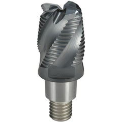 Roughing End Mill Heads; Mill Diameter (mm): 12.00; Pitch: Variable; Connection Type: Tapered, Threaded; Length of Cut (mm): 12.5000; End Type: Corner Radius; Material: Solid Carbide; Overall Length (mm): 19.0000