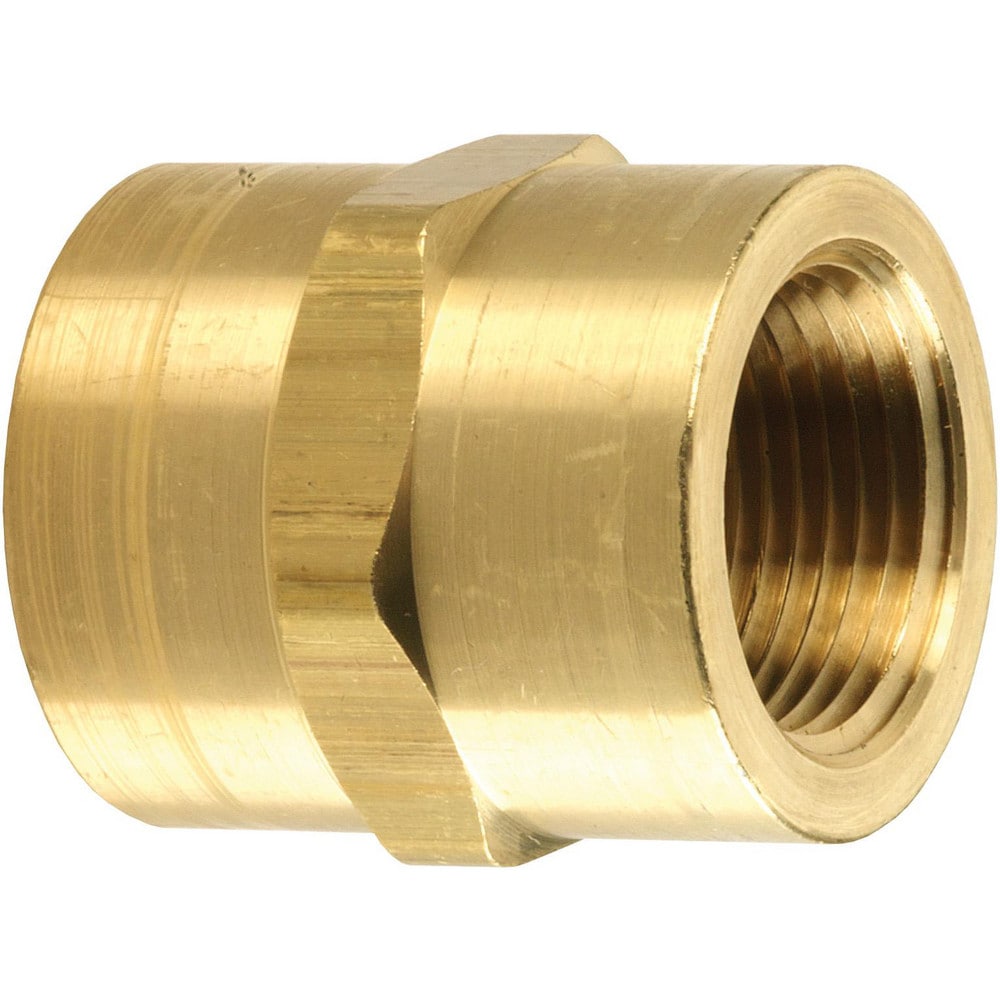 Brass & Chrome Pipe Fittings; Fitting Type: Female Hex Coupling; Fitting Size: 1/8 x 1/8; End Connections: FNPT; Material Grade: CA360; Connection Type: Threaded; Pressure Rating (psi): 1000; Fitting Shape: Straight; Thread Standard: NPTF