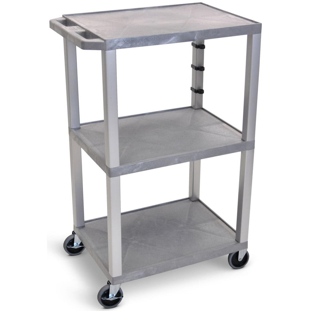 Utility Utility Cart: 18" Long, 24" Wide, Plastic, Gray