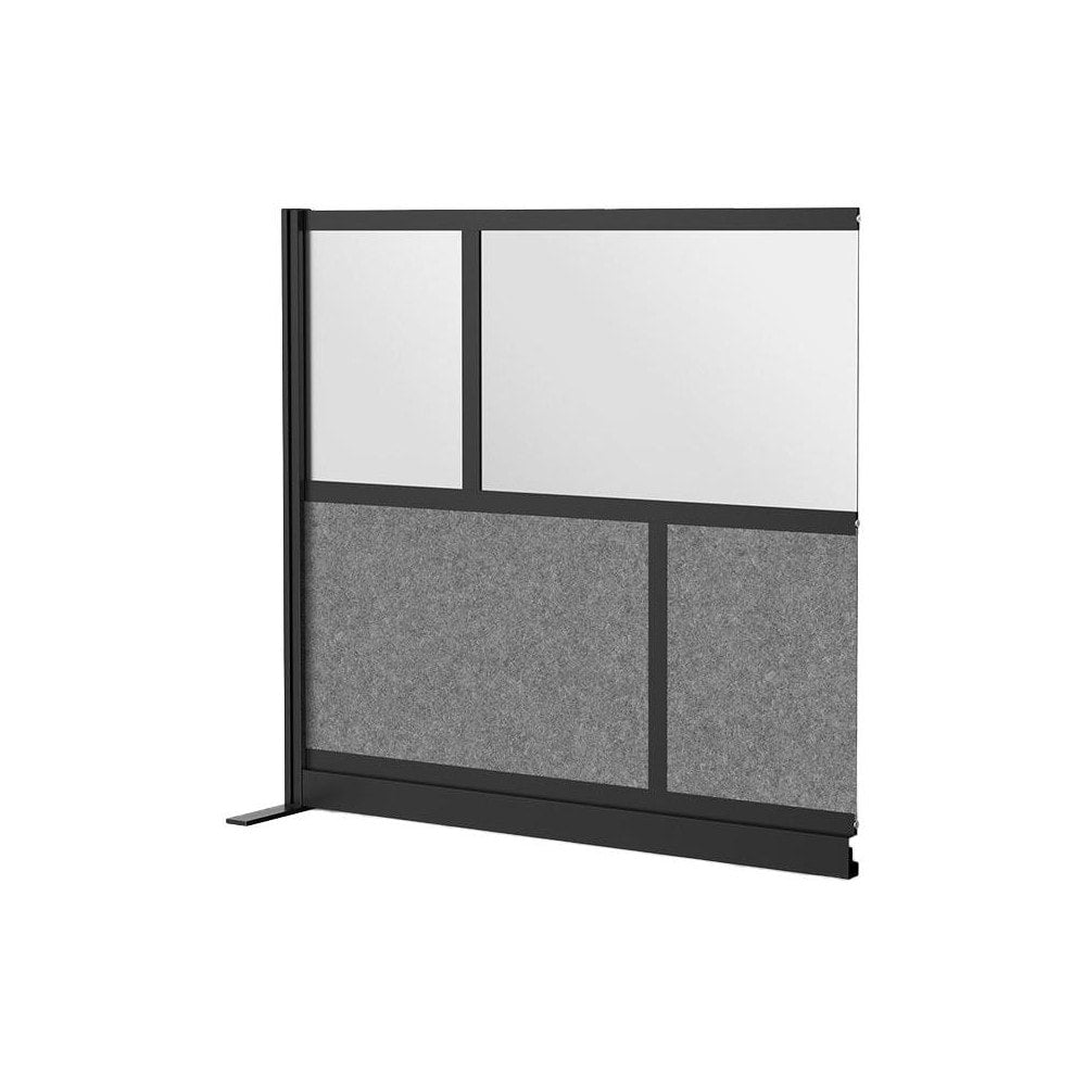 Office Cubicle Partitions; Office Cubicle Partition Type: Modular Wall Room Divider; Color: Gray, Black, Frosted; Material: Aluminum; Mount Type: Freestanding; Height (Inch): 48; Width (Inch): 53; Thickness (Inch): 1-3/4