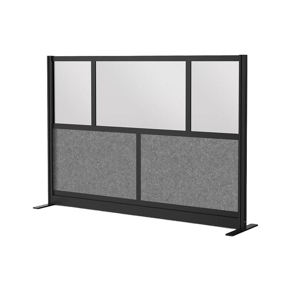 Office Cubicle Partitions; Office Cubicle Partition Type: Modular Wall Room Divider; Color: Gray, Black, Frosted; Material: Aluminum; Mount Type: Freestanding; Height (Inch): 48; Width (Inch): 70; Thickness (Inch): 1-3/4