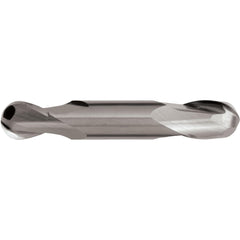 Ball End Mill: 7/32" Dia, 9/16" LOC, 2 Flute, High Speed Steel