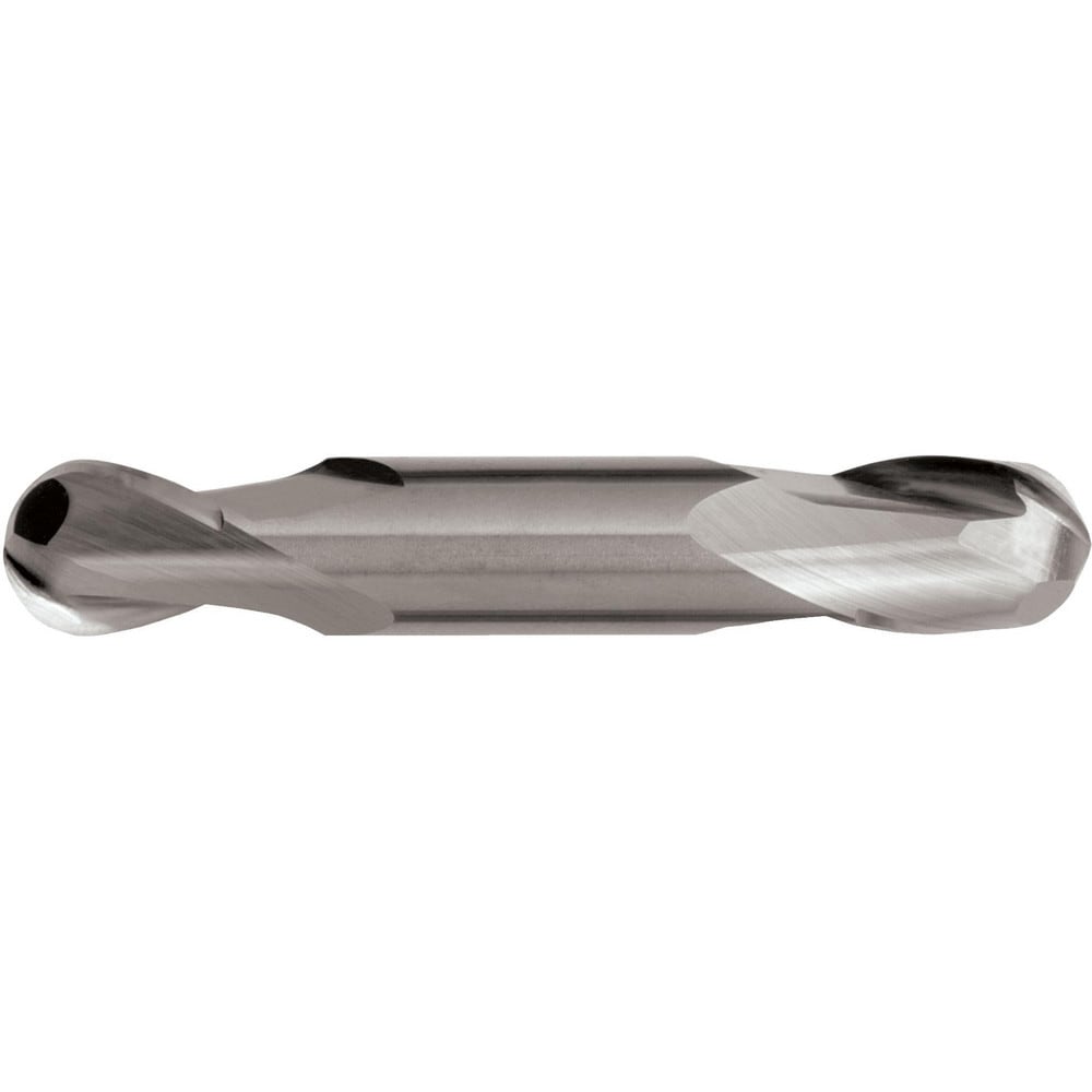 Ball End Mill: 3/8" Dia, 3/4" LOC, 2 Flute, High Speed Steel