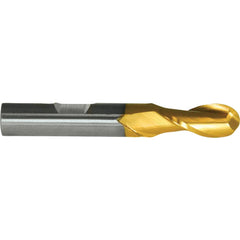 Ball End Mill: 1-1/4" Dia, 1-1/2" LOC, 2 Flute, High Speed Steel