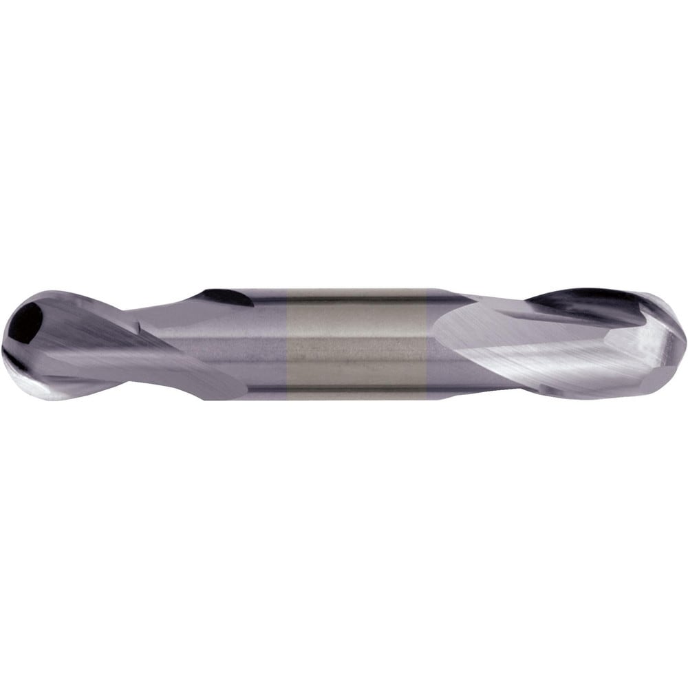 Ball End Mill: 1/4" Dia, 5/8" LOC, 2 Flute, Solid Carbide