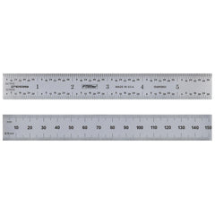 Steel Rules; Material: Steel; Length (Inch): 12; Graduation: 0.50; 1.00; Graduation (Inch): 1/64, 1/32; Tip Style: Flat; Color: Silver; Flexibility: Rigid