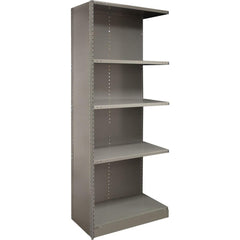 Steel Shelving; Shelf Type: Closed Angle Adder Unit; Starter or Add-On: Add-On; Adjustment Type: Clip; Boltless: Yes; Shelf Capacity: 800; Mount Type: Floor