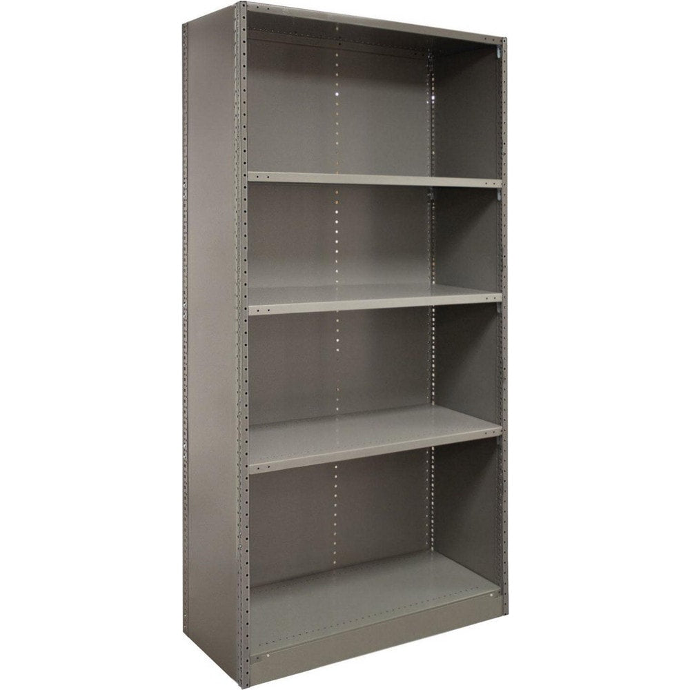 Steel Shelving; Shelf Type: Closed Angle Starter Unit; Starter or Add-On: Starter; Adjustment Type: Clip; Boltless: Yes; Shelf Capacity: 550; Mount Type: Floor